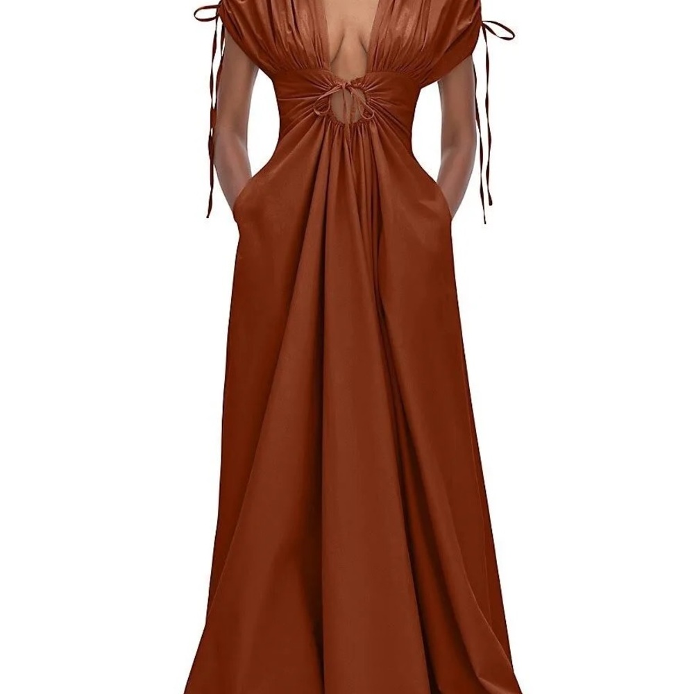 Andrea Iyamah Xena Sundress in brown